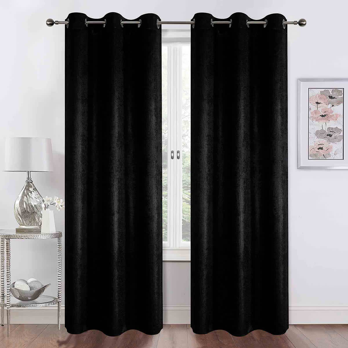 Barnes Textured Grommet Curtain Panel 84"