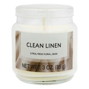 Clean Linen Scented Jar Candle 3Oz