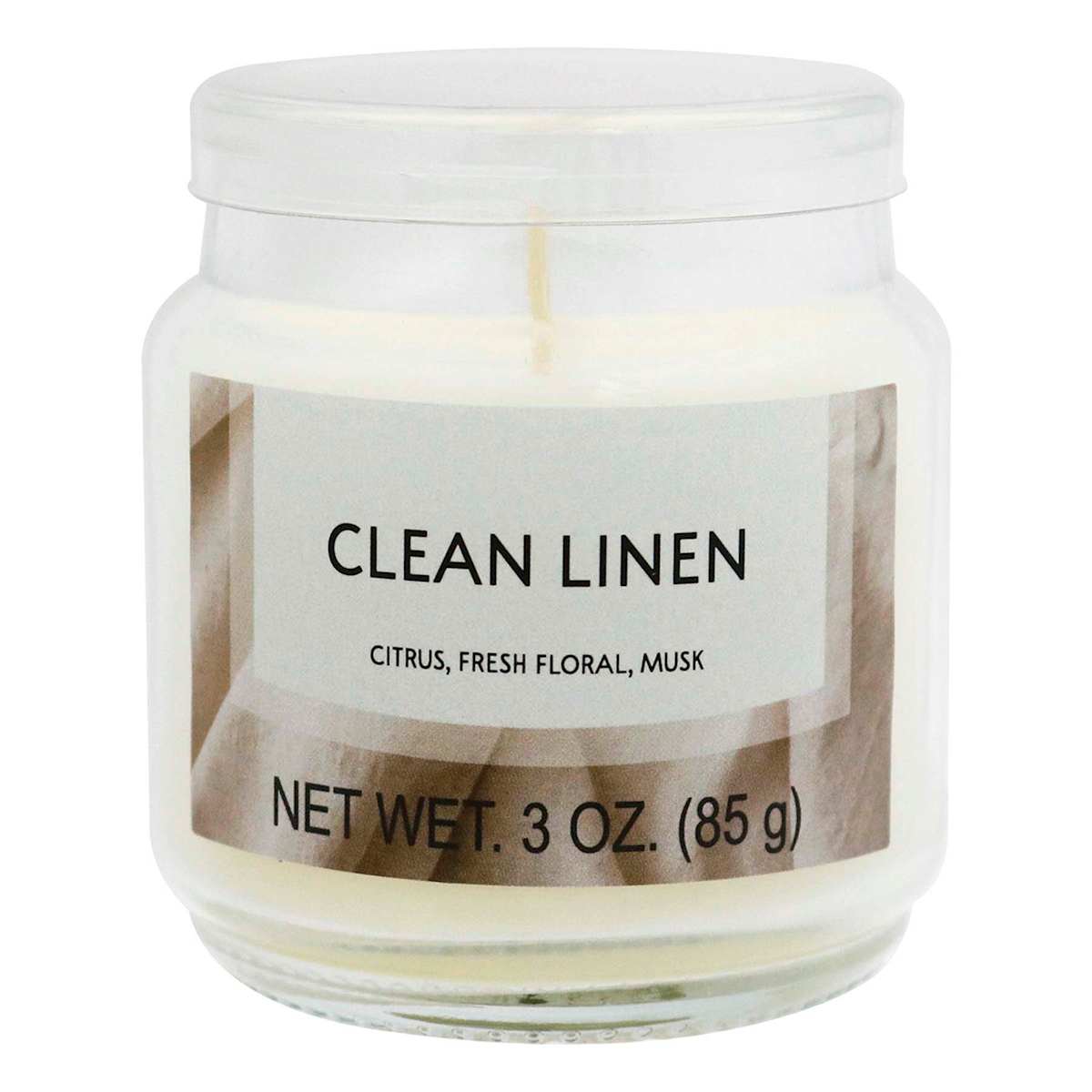 Clean Linen Scented Jar Candle 3Oz