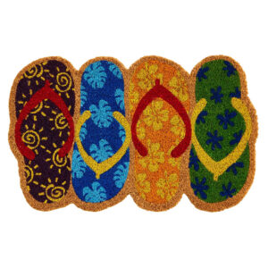 Colorful Flip Flops Shaped Coir Mat