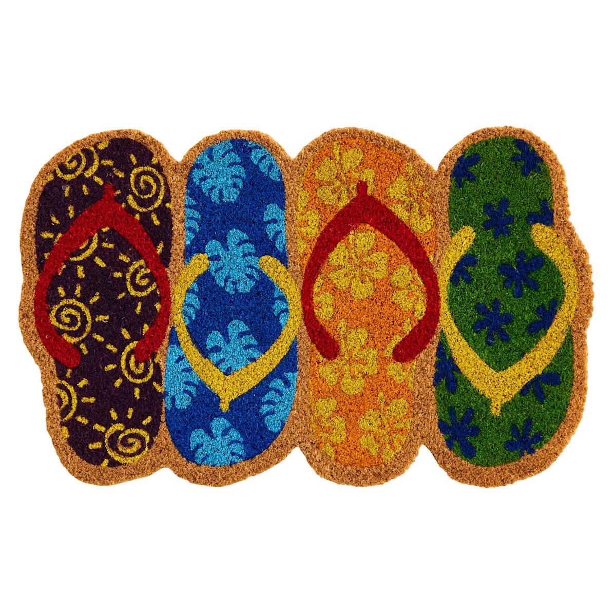 Colorful Flip Flops Shaped Coir Mat