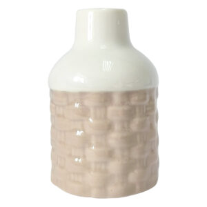 Basket Weave Ceramic Vase 4"