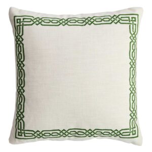 Textured Cotton Slub Throw Pillow With Embroidery 18"