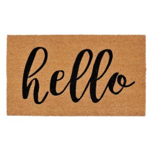Hello Script Coir Mat