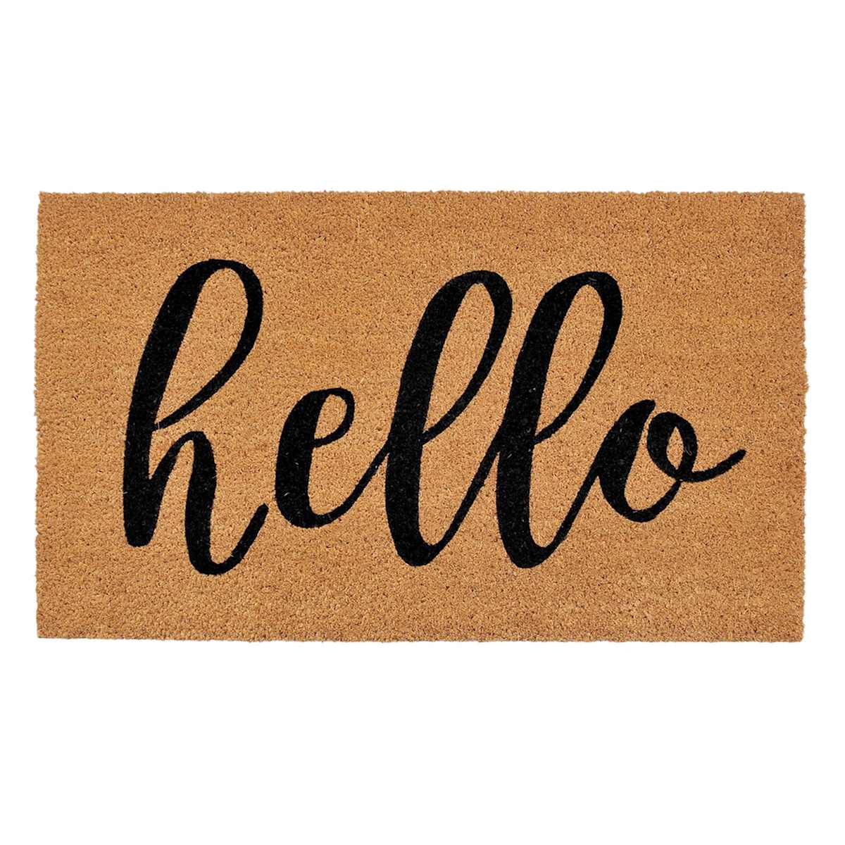 Hello Script Coir Mat