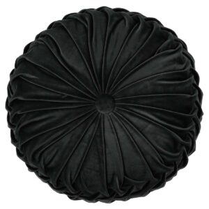 Holan Pleated Velvet Round Throw Pillow 16"