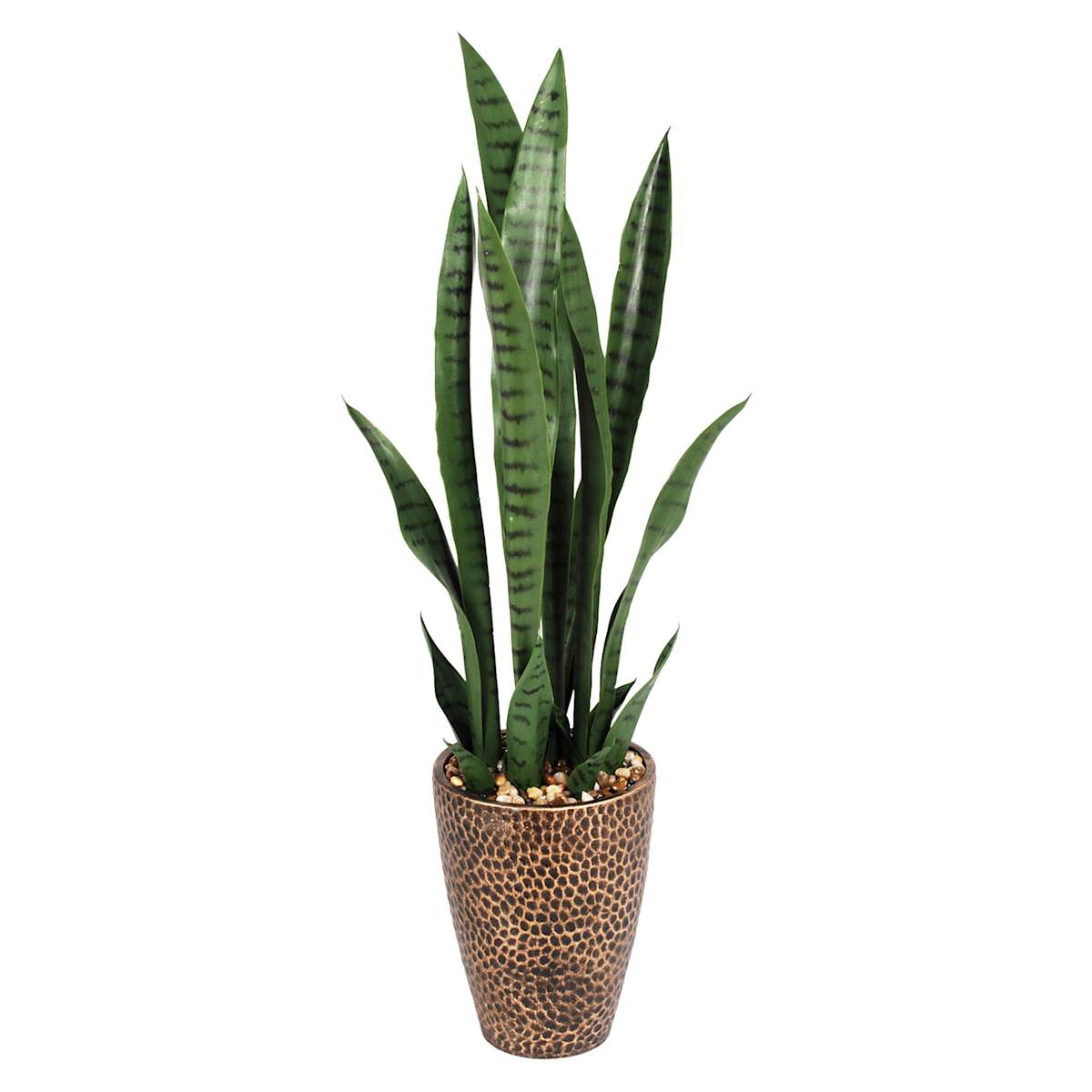 Snake Plant With Metal Planter 33"
