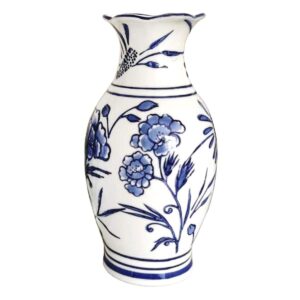 & Floral Ceramic Vase 8.5"