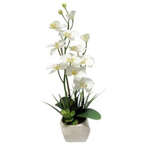 Orchid Flower With Stone Planter 23"